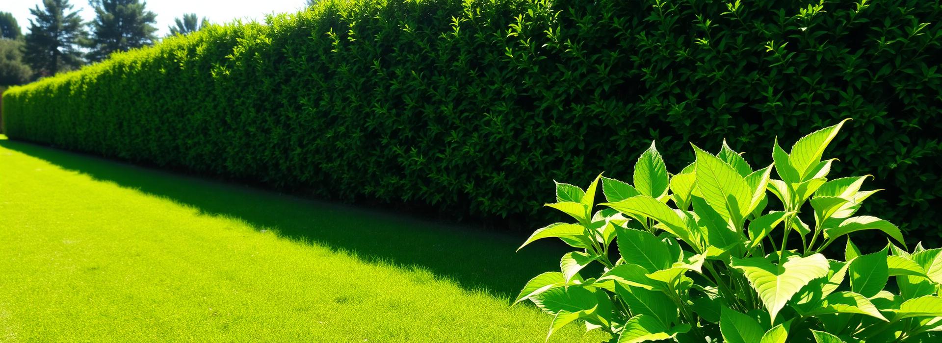Grüne Hecke und Rasen